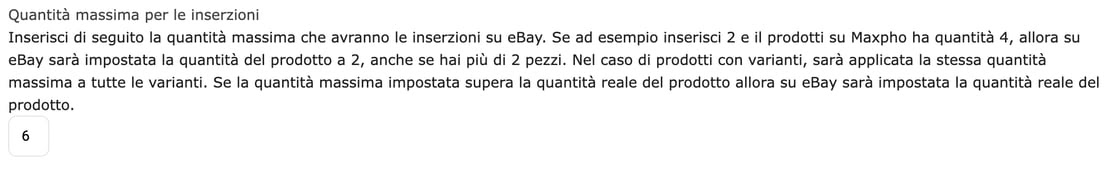 quantita masssima ebay